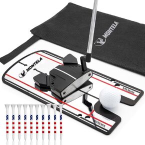 Montela Golf Putting Mirror, Portable Training Aid, Putting Mirror Training Aid for Golf Practice Putting Trainer,Golf Putting Alignment Mirror for Beginners Essential Golfing Equipment & Accessories