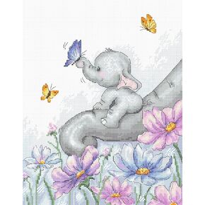 Cross Stitch Kit Luca-S - Elephant with Butterfly
