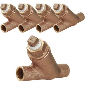 Midline Valve 322D322 Y-Strainer with Stainless Steel Mesh Screen, Pipeline Filter Valve 1 in. Sweat, Cast Brass, 1