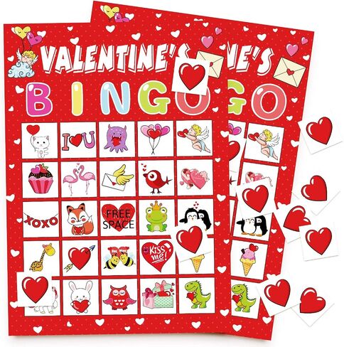 40 لاعبًا من بطاقات ألعاب بينجو لعيد الحب ونشاط لوازم الحفلات in Kuwait