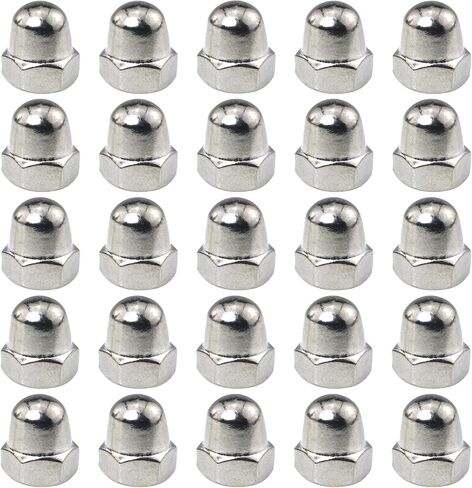 Acorn Nuts JianLing 25pcs Silver Tone 304 Stainless Steel Hex Nut Female Cap Decorative Cap Nuts Caps Covers M6 Acorn Nut in Saudi Arabia