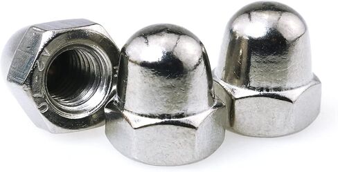 Acorn Nuts JianLing 25pcs Silver Tone 304 Stainless Steel Hex Nut Female Cap Decorative Cap Nuts Caps Covers M6 Acorn Nut in Saudi Arabia