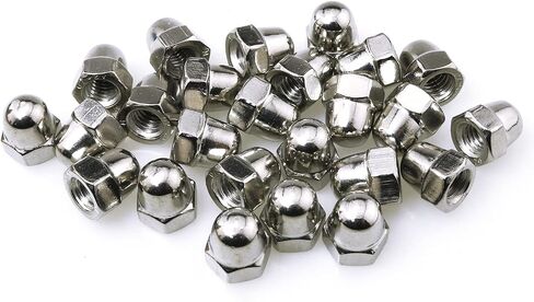 Acorn Nuts JianLing 25pcs Silver Tone 304 Stainless Steel Hex Nut Female Cap Decorative Cap Nuts Caps Covers M6 Acorn Nut in Saudi Arabia