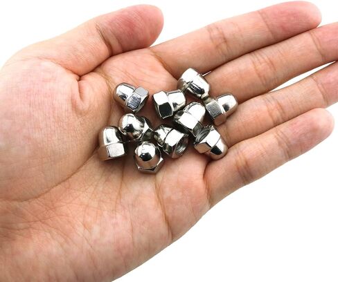 Acorn Nuts JianLing 25pcs Silver Tone 304 Stainless Steel Hex Nut Female Cap Decorative Cap Nuts Caps Covers M6 Acorn Nut in Saudi Arabia