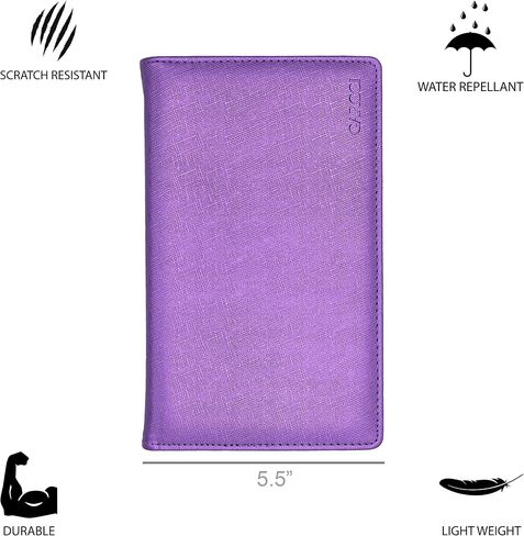 Garcci Server Book Air Double Zipper, with Expandable Zipper Pockets (8.5-inch x 5.5-inch, Normal Storage Capacity) - Purple in Saudi Arabia