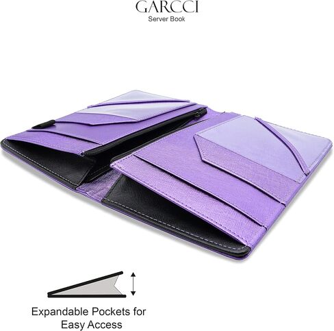 Garcci Server Book Air Double Zipper, with Expandable Zipper Pockets (8.5-inch x 5.5-inch, Normal Storage Capacity) - Purple in Saudi Arabia