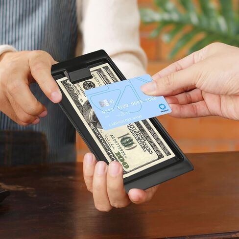 SHUESS 32 حزمة من حاملات الشيكات السوداء، مقدمي فحص المطاعم، صواني مقدمي الشيكات، صواني بلاستيكية للنادلة المستخدمة في المطاعم والمقاهي in Kuwait