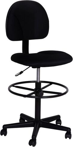 كرسي صياغة قماش منقوش باللون الأسود من Flash Furniture Bruce بأذرع قابلة للتعديل (الأسطوانات: 22.5 بوصة - 27 بوصة ارتفاع أو 26 بوصة - 30.5 بوصة ارتفاع) in Saudi Arabia