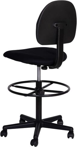 كرسي صياغة قماش منقوش باللون الأسود من Flash Furniture Bruce بأذرع قابلة للتعديل (الأسطوانات: 22.5 بوصة - 27 بوصة ارتفاع أو 26 بوصة - 30.5 بوصة ارتفاع) in Saudi Arabia