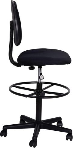 كرسي صياغة قماش منقوش باللون الأسود من Flash Furniture Bruce بأذرع قابلة للتعديل (الأسطوانات: 22.5 بوصة - 27 بوصة ارتفاع أو 26 بوصة - 30.5 بوصة ارتفاع) in Saudi Arabia