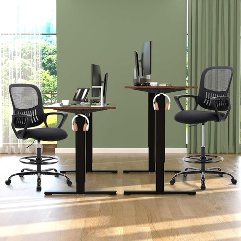 JHK Drafting Chair Standing Desk Chair Tall Office Chair for Standing Desk, Tall Desk Chair Counter Height Adjustable Office Chairs with Comfortable Armrests in Kuwait