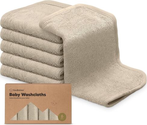 6-Pack Baby Washcloths, Soft Absorbent Washcloths for Face, Body (White) | Viscose from Bamboo Washcloths, Baby Towels, Newborn, Kids, Toddlers, Infant, Gentle on Sensitive Skin, 10x10, Reusable in Saudi Arabia