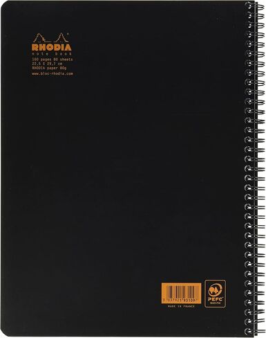 Rhodia Wirebound Notebook, A4+, Lined - Black in Saudi Arabia