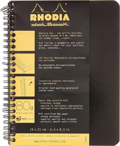 Rhodia Wirebound Notebook, A4+, Lined - Black in Saudi Arabia