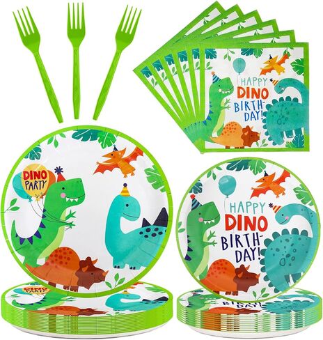 Dixutzi 96Pcs Christmas Plates and Napkins Party Supplies, ChristmasThemed Tableware Set, Cute Disposable Dinnerware for Girls Boys Birthday Dessert Tea Party Decoration, 24 Guests in Kuwait