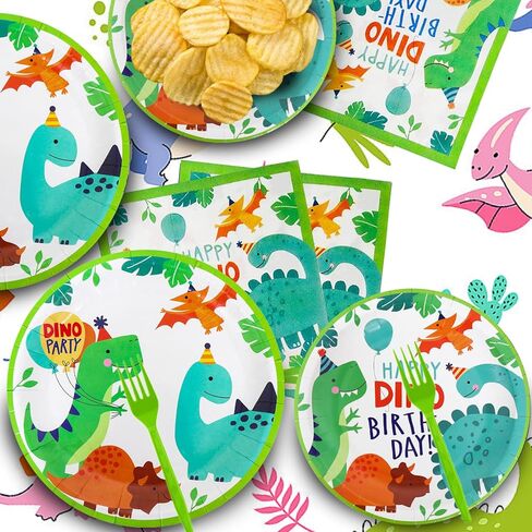 Dixutzi 96Pcs Christmas Plates and Napkins Party Supplies, ChristmasThemed Tableware Set, Cute Disposable Dinnerware for Girls Boys Birthday Dessert Tea Party Decoration, 24 Guests in Kuwait