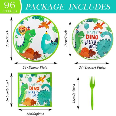 Dixutzi 96Pcs Christmas Plates and Napkins Party Supplies, ChristmasThemed Tableware Set, Cute Disposable Dinnerware for Girls Boys Birthday Dessert Tea Party Decoration, 24 Guests in Kuwait