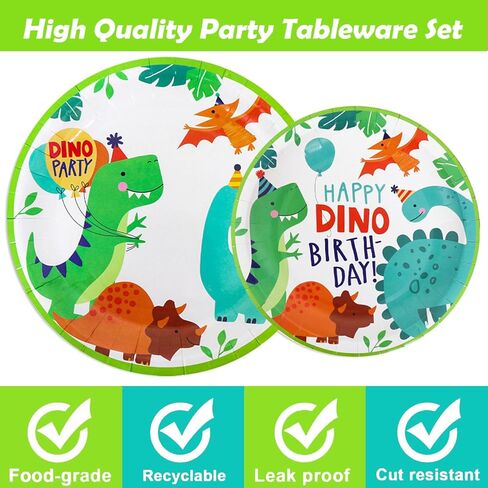 Dixutzi 96Pcs Christmas Plates and Napkins Party Supplies, ChristmasThemed Tableware Set, Cute Disposable Dinnerware for Girls Boys Birthday Dessert Tea Party Decoration, 24 Guests in Kuwait