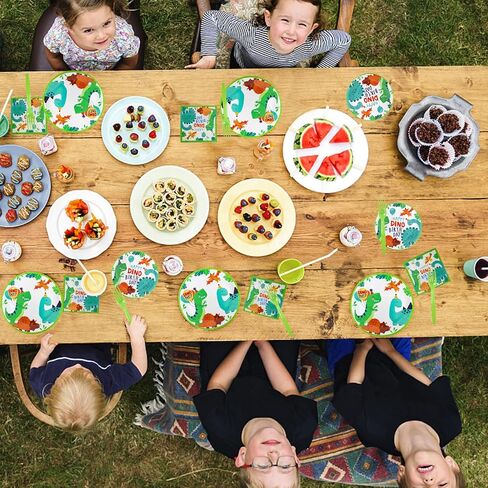 Dixutzi 96Pcs Christmas Plates and Napkins Party Supplies, ChristmasThemed Tableware Set, Cute Disposable Dinnerware for Girls Boys Birthday Dessert Tea Party Decoration, 24 Guests in Kuwait