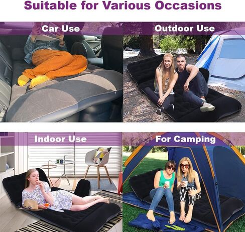 Car Air Mattress, Inflatable Car Mattress for Back Seat, Car Bed with Air Pump, Home Sleeping Pad (Dark) in Saudi Arabia