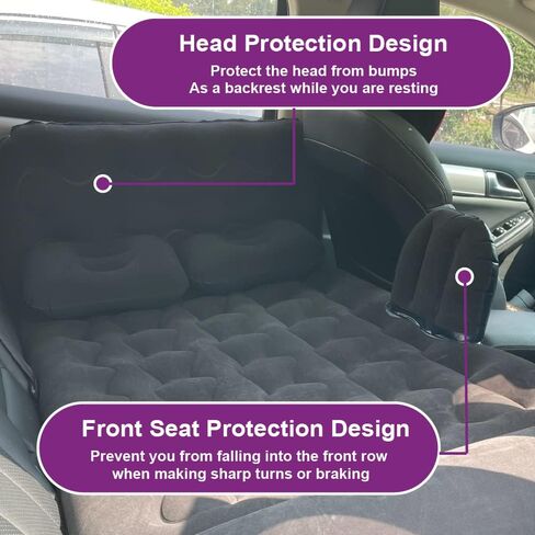 Car Air Mattress, Inflatable Car Mattress for Back Seat, Car Bed with Air Pump, Home Sleeping Pad (Dark) in Saudi Arabia