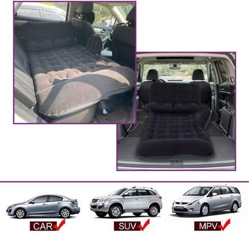 Car Air Mattress, Inflatable Car Mattress for Back Seat, Car Bed with Air Pump, Home Sleeping Pad (Dark) in Saudi Arabia