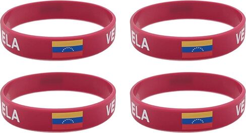 LLBFHH 4 Pcs Venezuela Venezuelans Country Flag Rubber Bracelets, National Flag Silicone Bracelet, Rubber Wristbands Patriotic Decorations Gift in Saudi Arabia