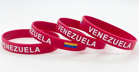 LLBFHH 4 Pcs Venezuela Venezuelans Country Flag Rubber Bracelets, National Flag Silicone Bracelet, Rubber Wristbands Patriotic Decorations Gift in Saudi Arabia