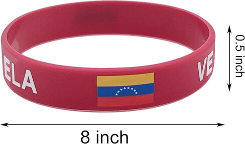 LLBFHH 4 Pcs Venezuela Venezuelans Country Flag Rubber Bracelets, National Flag Silicone Bracelet, Rubber Wristbands Patriotic Decorations Gift in Saudi Arabia