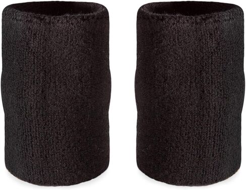 أربطة معصم/أساور أذرع مزدوجة العرض مقاس 15.24 سم (زوج) من Suddora - عصابات رأس سميكة لكرة السلة والتنس والبيسبول وصالة الألعاب الرياضية in Kuwait