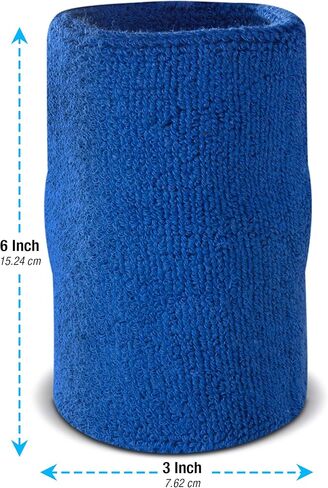 Suddora 6" Doublewide Wrist Bands/Armbands (Pair) - Thick Sweatbands for Basketball, Tennis, Baseball, Gym in Kuwait