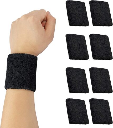 aoozleny 8 Pieces Wrist Sweatbands Wristbands for Tennis, Basketball, Running, Gym, Working Out in Saudi Arabia