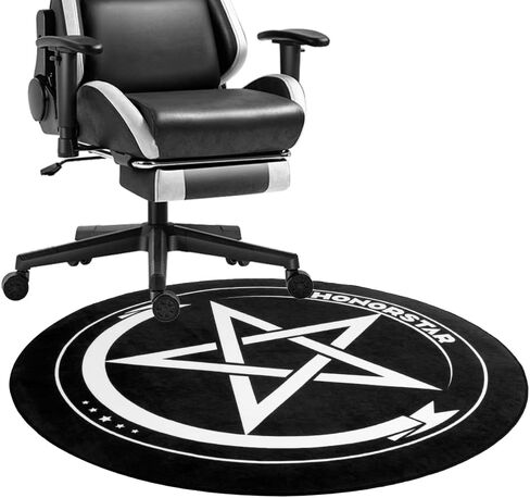 Honorstar Office Chair Mat for Carpet and Hardwood Floor Gaming Chair Mat Round 39 Inch Carpet Protector Desk Chair Mat for Rolling Chair Floor Mat Anti Slip for Home Office Gaming Room Black-A in Saudi Arabia