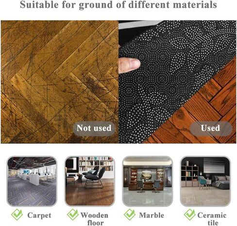Honorstar Office Chair Mat for Carpet and Hardwood Floor Gaming Chair Mat Round 39 Inch Carpet Protector Desk Chair Mat for Rolling Chair Floor Mat Anti Slip for Home Office Gaming Room Black-A in Saudi Arabia