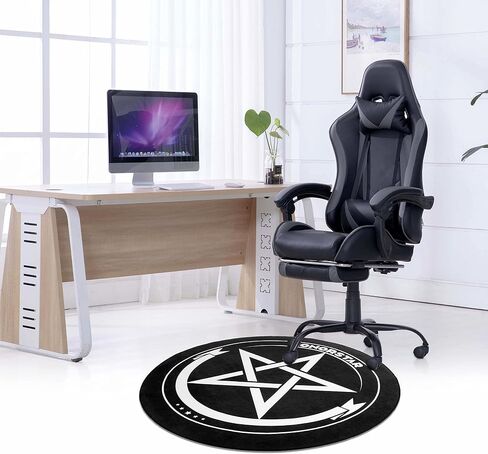 Honorstar Office Chair Mat for Carpet and Hardwood Floor Gaming Chair Mat Round 39 Inch Carpet Protector Desk Chair Mat for Rolling Chair Floor Mat Anti Slip for Home Office Gaming Room Black-A in Saudi Arabia
