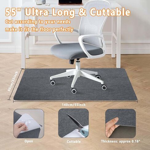 حصيرة كرسي المكتب للأرضيات الصلبة والبلاط مقاس 55 بوصة × 35 بوصة، حصيرة كرسي الكمبيوتر للكراسي المتدحرجة، واقي أرضية كبير مضاد للانزلاق للمكتب/المنزل in Kuwait