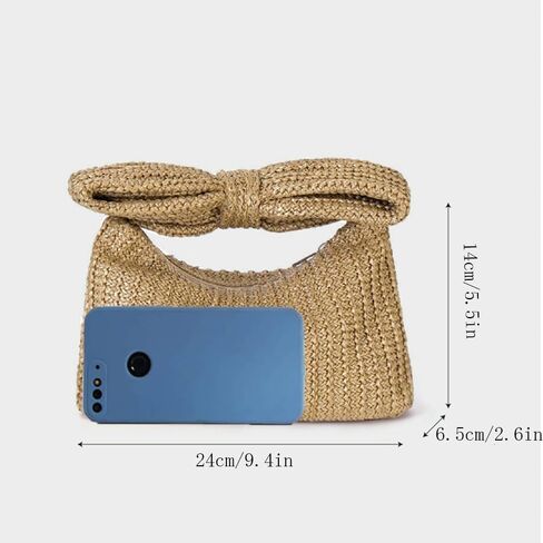 Mellshy Women Bow Purs Straw Woven Clutch Bag Handbags Summer Beach Bag Tote Bag Party Travel Wedding Bags in Kuwait