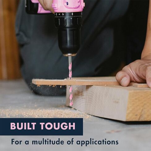 MACP Pink Multi-Purpose Carbide Tip Drill Bit Set - 5 Pcs Hex Shank Masonry Drill Bit for Metal, Brick, Block, Wood, Plastic, Tile, 5/32'', 3/16'', 1/4'', 5/16'', 3/8'' in Saudi Arabia