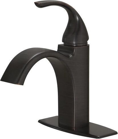 Hoimpro Brushed Gold Waterfall Spout Single Hole Bathroom Faucet, Stainless Steel Single Lever Bathroom Vanity Sink Faucet with Drain, cUPC Hose and Deck Plate in Saudi Arabia