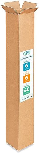 IDL Packaging Tall Corrugated Shipping Boxes 6"L x 6"W x 48"H (Pack of 5) - Excellent Choice of Strong Packing Boxes for USPS, UPS, FedEx Shipping - Easy-to-Recycle Cardboard Boxes for Packaging in Saudi Arabia