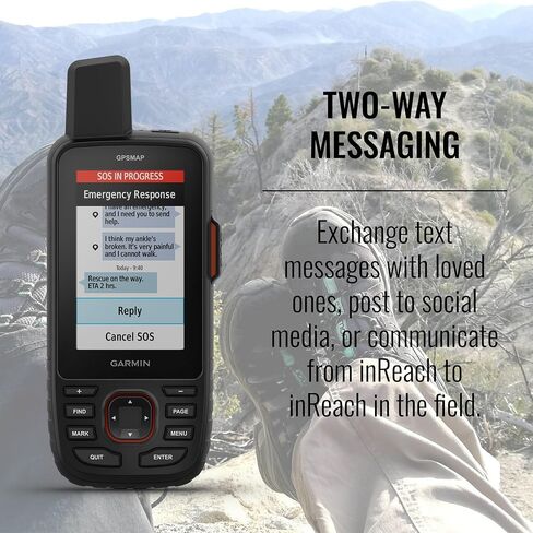Garmin GPSMAP 67i Rugged Hiking GPS Premium محمول بتقنية الأقمار الصناعية، والمراسلة في اتجاهين، وSOS التفاعلية، وحزمة رسم الخرائط مع الملحقات in Saudi Arabia