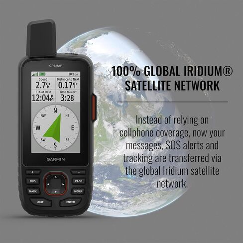 Garmin GPSMAP 67i Rugged Hiking GPS Premium محمول بتقنية الأقمار الصناعية، والمراسلة في اتجاهين، وSOS التفاعلية، وحزمة رسم الخرائط مع الملحقات in Saudi Arabia