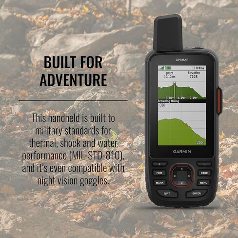 Garmin GPSMAP 67i Rugged Hiking GPS Premium محمول بتقنية الأقمار الصناعية، والمراسلة في اتجاهين، وSOS التفاعلية، وحزمة رسم الخرائط مع الملحقات in Saudi Arabia