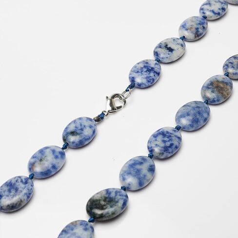 Women's Gemstone Beaded Necklace - Stunning Oval Shape Natural Gemstone Crystal Healing Beaded Necklace for Women in Saudi Arabia