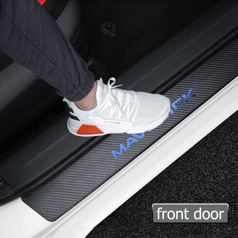 XITER 4 قطع من ألياف الكربون الجلدية عتبة الباب حامي باب دخول الحرس لوحة جرجر ملصق الديكور لملحقات Maverick 2022 2023 2024 (فضي) in Kuwait