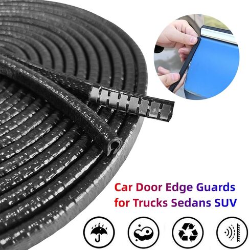 شريط أختام حافة حواف سوداء صغيرة، 1/8 بوصة يناسب حافة U Extrusion واقي حافة باب السيارة من مادة PVC المطاطية واقي شريط الطقس مناسب لمعظم السيارات (10 قدم) ... in Saudi Arabia