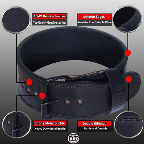 IBRO Powerlifting Weight Lifting Lever Or Single Prong Gym Belt – 8MM, 10MM or 13MM Extreme Power Heavy Duty 100% Genuine Leather- Squat Deadlift Bodybuilding WeightLifting IPF Strongman for Men Women in Kuwait