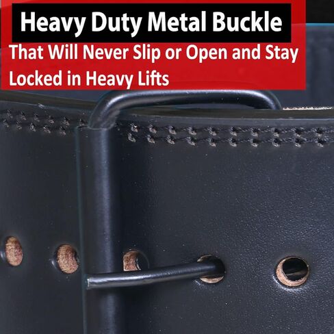 IBRO Powerlifting Weight Lifting Lever Or Single Prong Gym Belt – 8MM, 10MM or 13MM Extreme Power Heavy Duty 100% Genuine Leather- Squat Deadlift Bodybuilding WeightLifting IPF Strongman for Men Women in Kuwait