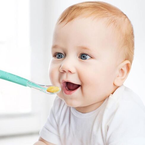 Toddmomy 1 Sets Double Head Spoon,Silicone Fruit Scraping Mud Spoon Feeding Spoons Training Spoon Set for Infants, in Saudi Arabia