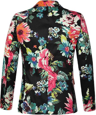 uxcell Men's Suit Blazer Slim Fit Floral Printed One Button Prom Jacket Sport Coat in Saudi Arabia